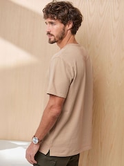 Cotton Traders Brown Signature Seersucker T-Shirt - Image 3 of 4
