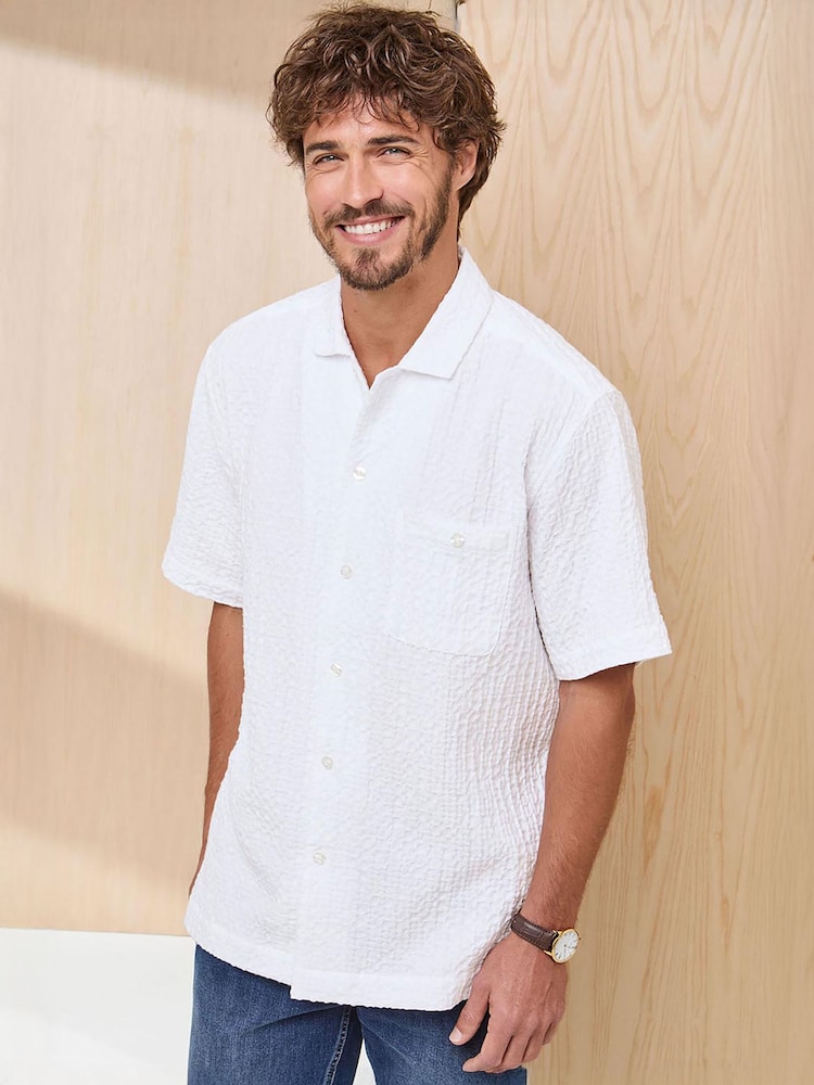 Cotton Traders White Signature Short Sleeve Casual Cotton Shirt - Image 2 of 4