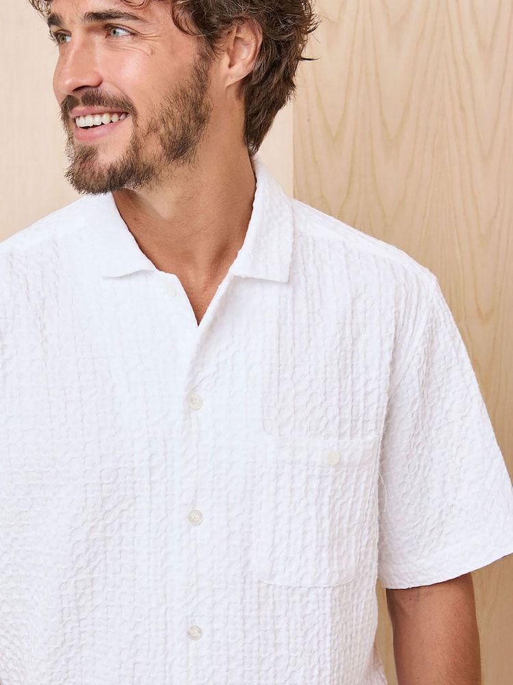 Cotton Traders White Signature Short Sleeve Casual Cotton Shirt - Image 4 of 4