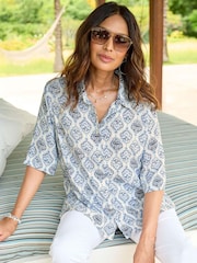Cotton Traders White Short Sleeve Printed Shirt - Image 1 of 4