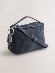 Navy Suede Charm Hand Held Bag - Image 1 of 6