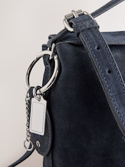 Navy Suede Charm Hand Held Bag - Image 3 of 6