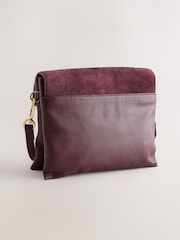 Burgundy Red Leather Lock Cross-Body Bag - Image 6 of 9