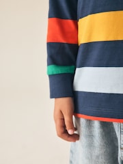 Rainbow Navy Long Sleeve Stripe T-Shirt (3mths-7yrs) - Image 4 of 4