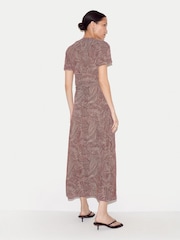 Jigsaw Red Optic Swirl Crepe Ruched Dress - Image 2 of 5