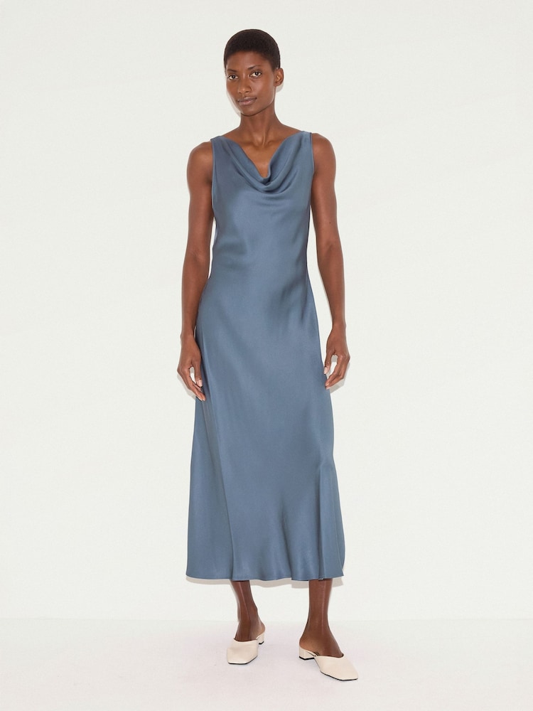 Jigsaw Satin Cowl Neck Bias Dress - Image 1 of 5