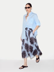 Jigsaw Blue Tiger Orchid Ruched Skirt - Image 2 of 4