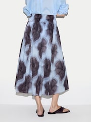 Jigsaw Blue Tiger Orchid Ruched Skirt - Image 3 of 4