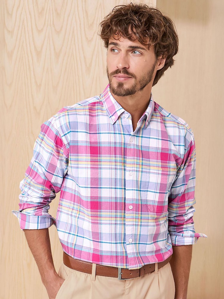 Cotton Traders Pink Signature Long Sleeve Oxford Shirt - Image 1 of 3