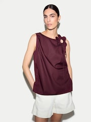 Jigsaw Red Flower Applique Cotton Top - Image 2 of 6