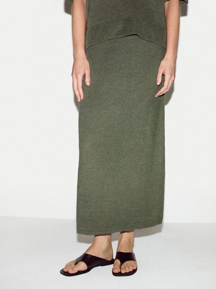 Jigsaw Green Linen Silk Pocket Skirt - Image 1 of 4