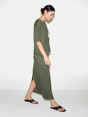 Jigsaw Green Linen Silk Pocket Skirt - Image 2 of 4