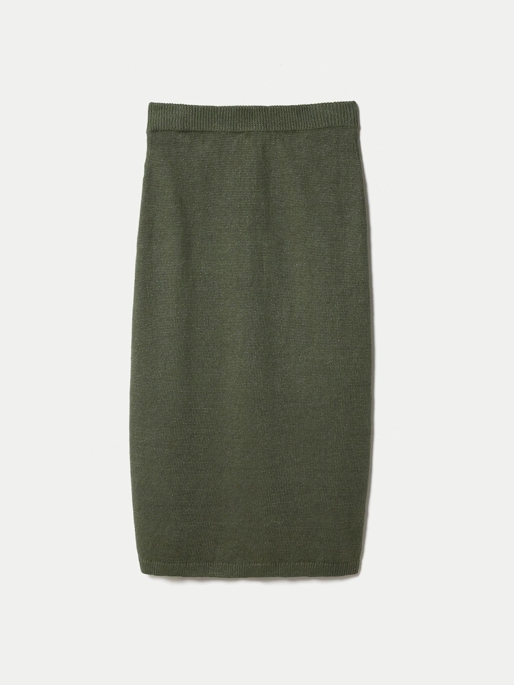 Jigsaw Green Linen Silk Pocket Skirt - Image 4 of 4