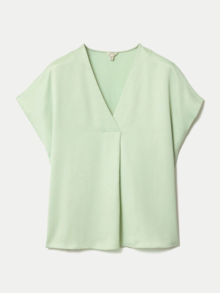 Jigsaw Heavy Satin Pleat Front Top - Obraz 5 z 5