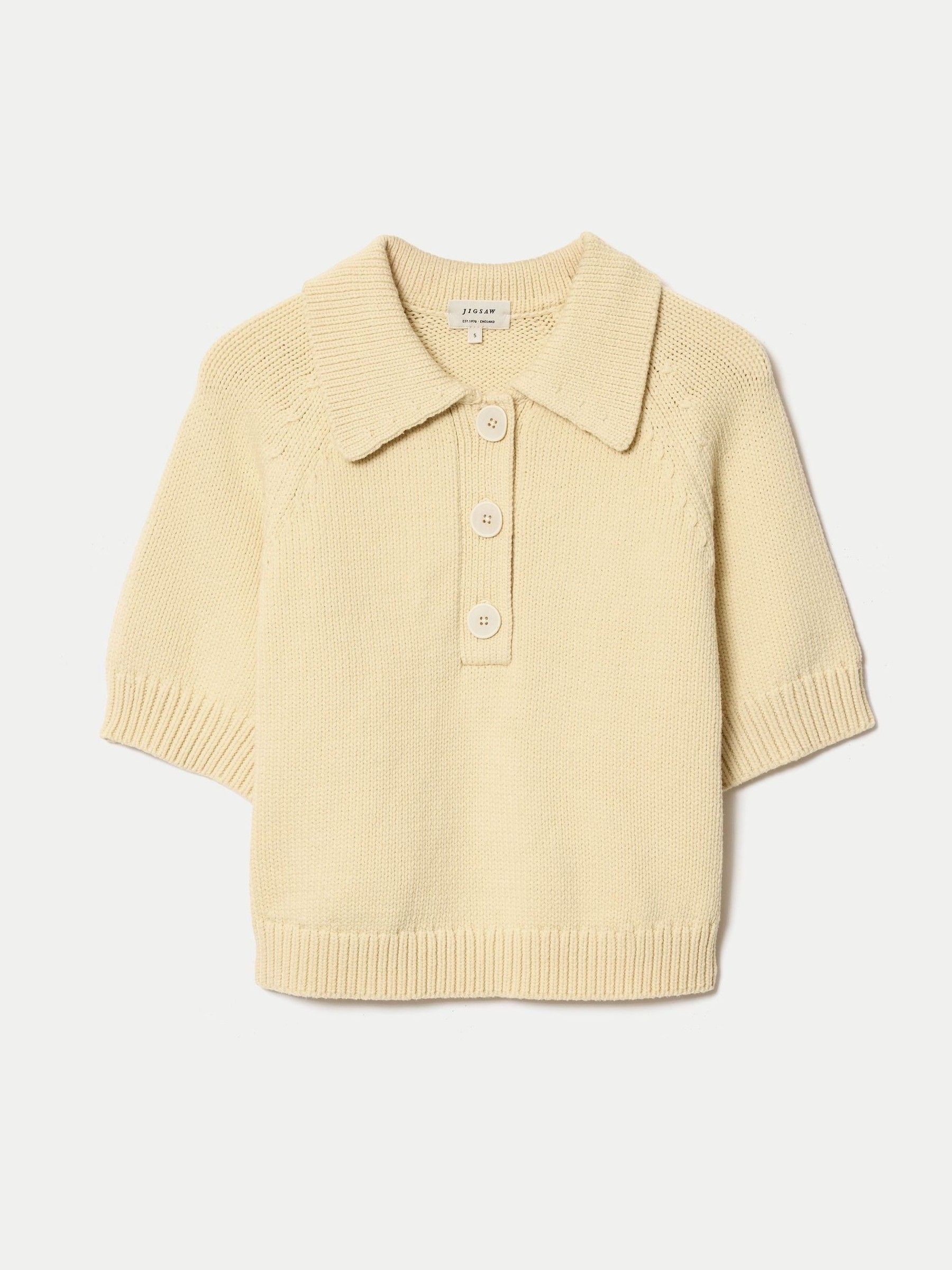 Buy Jigsaw Yellow Chunky Cotton Collar Top from Next USA