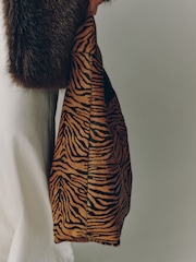 N.Premium Leather Tiger Slouchy Shoulder Bag - Image 2 of 3