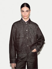 Jigsaw Brown Isla Denim Cropped Jacket - Image 1 of 7