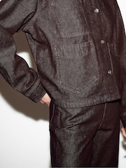 Jigsaw Brown Isla Denim Cropped Jacket - Image 6 of 7