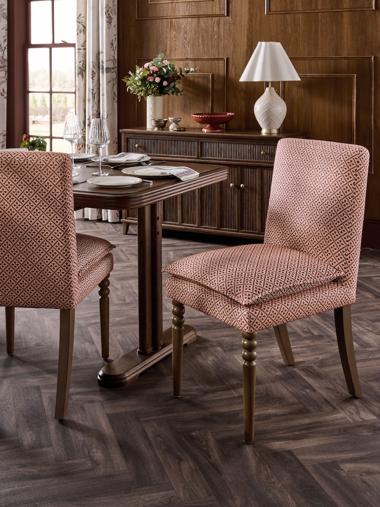 Laura Ashley Set of 2 Rust Red Mr Jones Nordan Dining Chairs - Image 1 of 7 Laura Ashley Set of 2 Rust Red Mr Jones Nordan Dining Chairs - Image 1 of 7