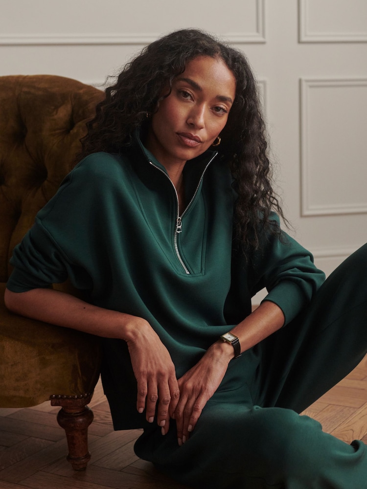 Varley Green Half Zip Hawley Sweatshirt - Image 8 of 8
