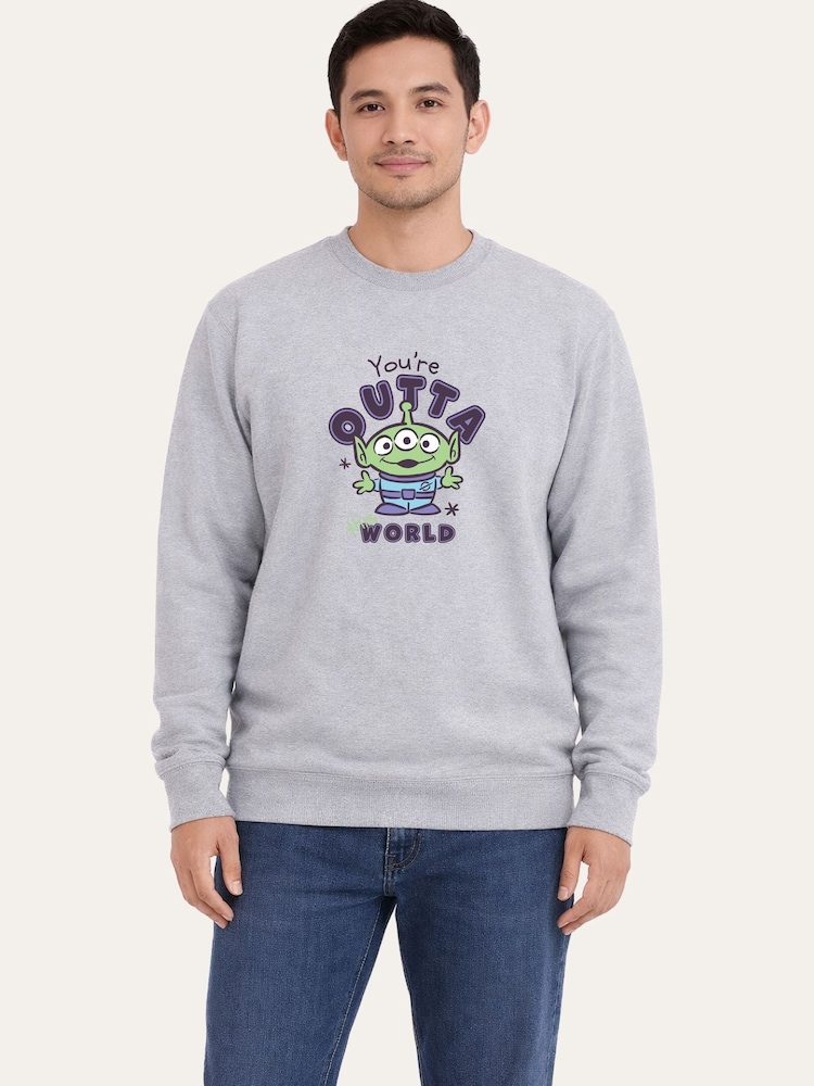 Brand Threads Grey Toy Story Graphic Alien Sweatshirt - Image 1 of 5