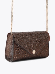 Carvela Dark Brown Positano  Vinyl Clutch Bag - Image 2 of 4