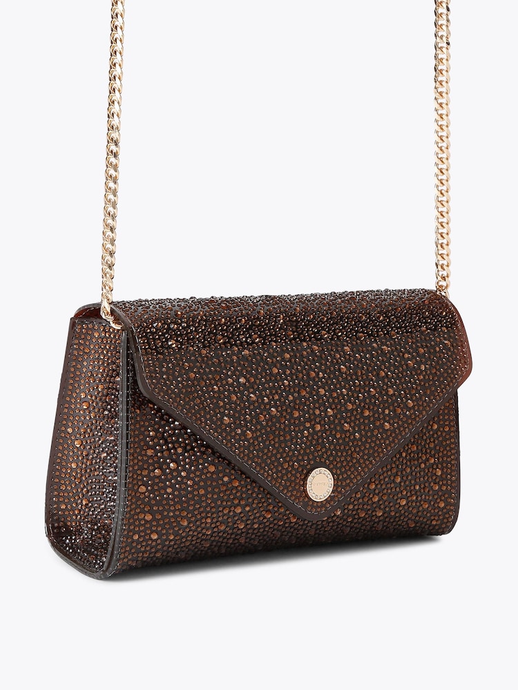 Carvela Dark Brown Positano  Vinyl Clutch Bag - Image 2 of 4