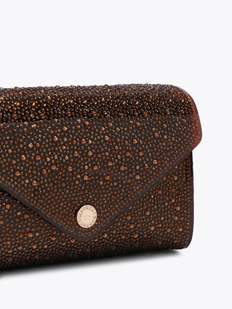 Carvela Dark Brown Positano  Vinyl Clutch Bag - Image 4 of 4