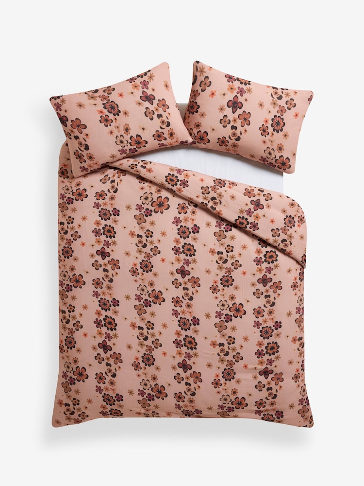 Rockett St George Woodstock Floral Cotton Muslin Duvet Cover and Pillowcase Set - Image 5 of 5