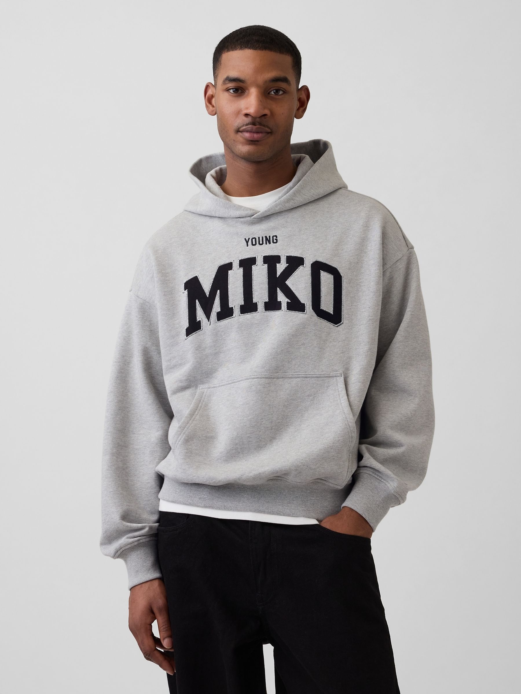 Buy Gap Grey Young Miko Heavyweight Logo Hoodie from Next Luxembourg
