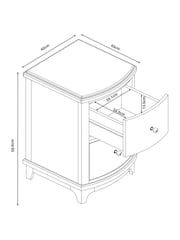Mid Natural Madeline Solid Mango Wood 2 Drawer Bedside Table - Image 4 of 7