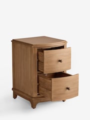 Mid Natural Madeline Solid Mango Wood 2 Drawer Bedside Table - Image 6 of 7