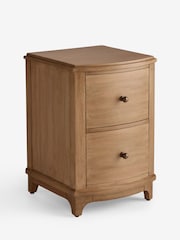 Mid Natural Madeline Solid Mango Wood 2 Drawer Bedside Table - Image 7 of 7