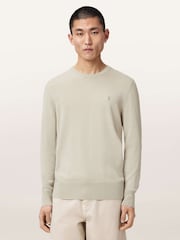 AllSaints Grey Mode Merino Crewneck Jumpers - Image 1 of 7