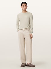 AllSaints Grey Mode Merino Crewneck Jumpers - Image 2 of 7