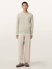 AllSaints Grey Mode Merino Crewneck Jumpers - Image 4 of 7