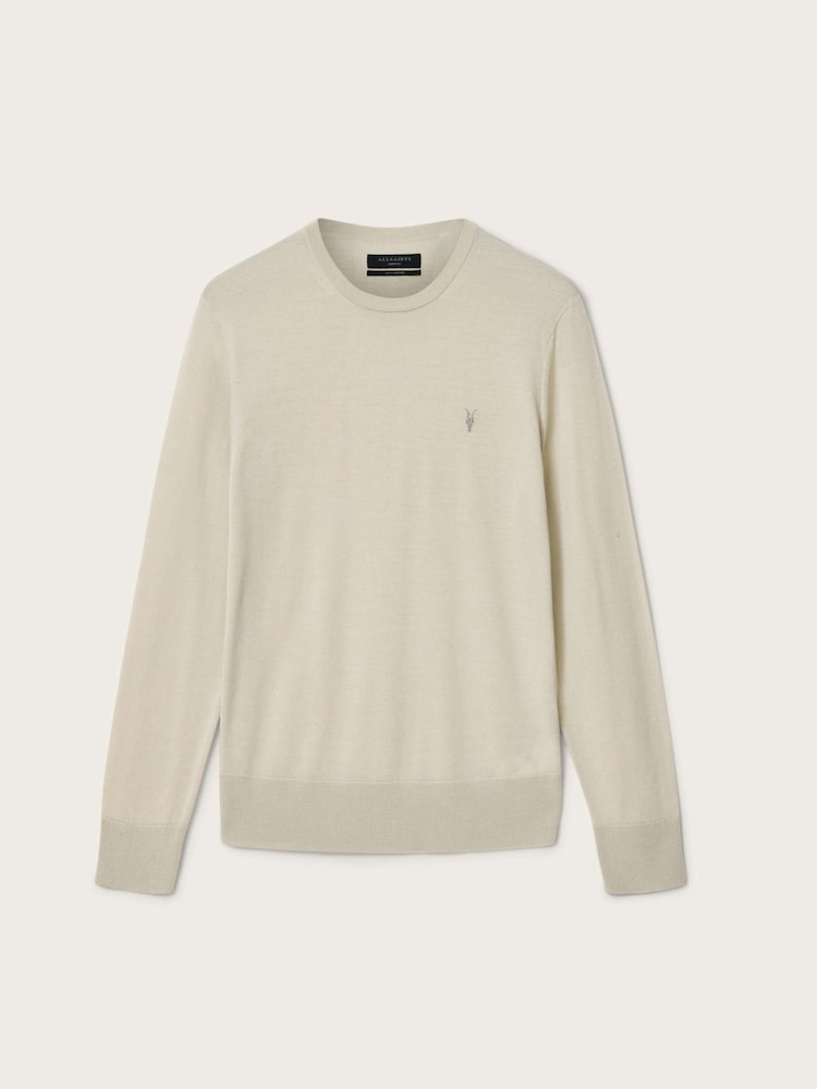 AllSaints Grey Mode Merino Crewneck Jumpers - Image 7 of 7