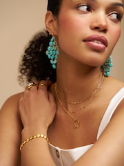 Orelia London Gold Tone Shell Stretch Bracelet - Image 3 of 3