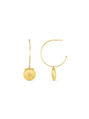 Orelia London Gold Tone Pavé Shell Fine Hoop Earrings - Image 1 of 2