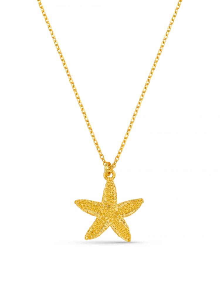 Orelia London Gold Tone Textured Starfish Necklace - Image 1 of 4