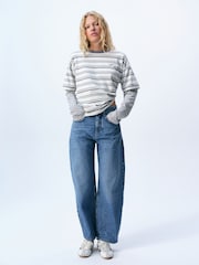 self. Mid Blue Barrel Jeans - Image 1 of 8
