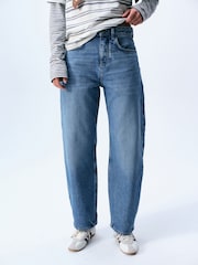 self. Mid Blue Barrel Jeans - Image 3 of 8