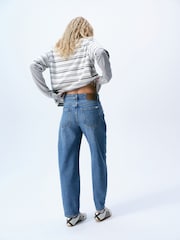 self. Mid Blue Barrel Jeans - Image 4 of 8