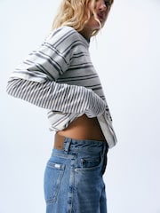 self. Mid Blue Barrel Jeans - Image 5 of 8