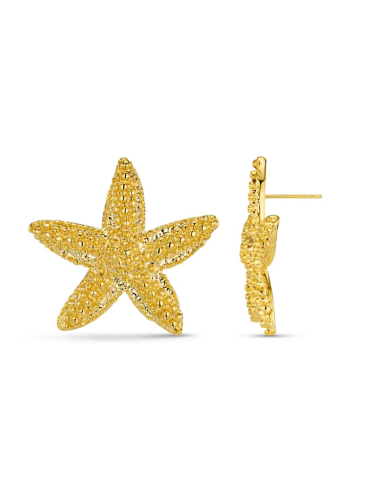 Orelia London Gold Tone Statement Textured Starfish Stud Earrings - Image 3 of 3