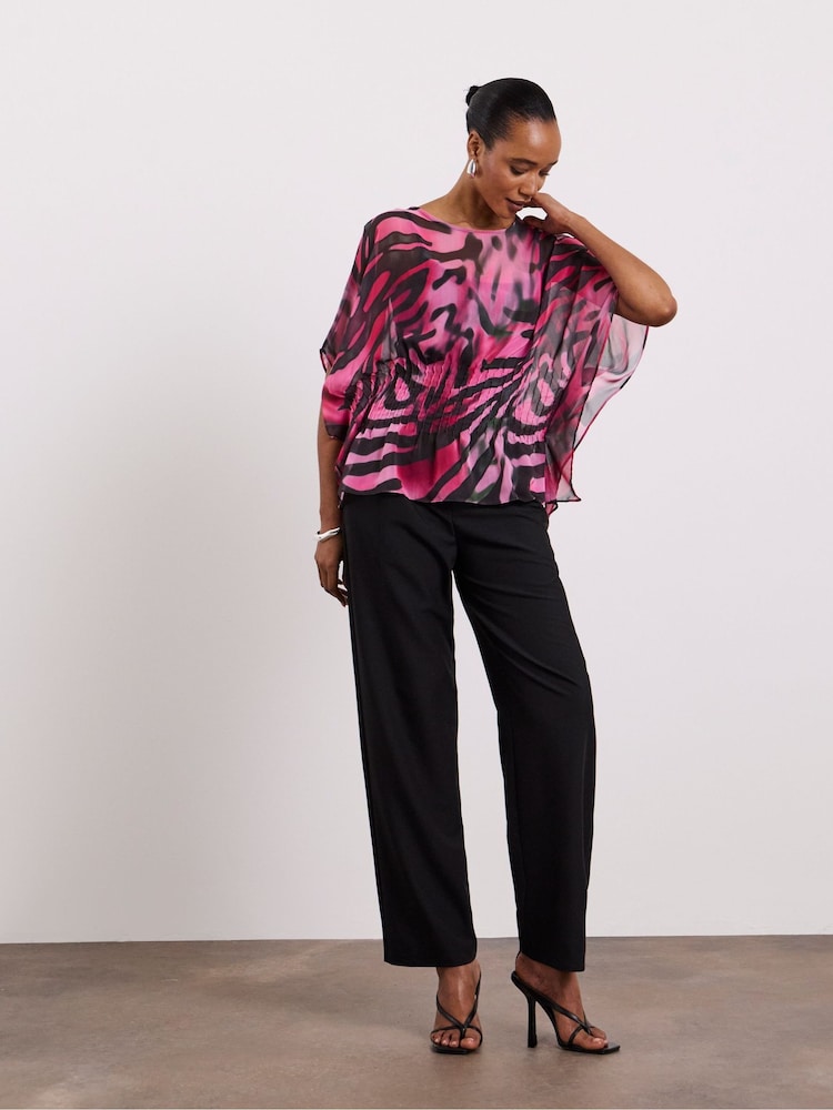 Joanna Hope Animal Pleated Seam Blouse - Image 1 of 4