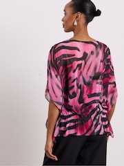 Joanna Hope Animal Pleated Seam Blouse - Image 2 of 4