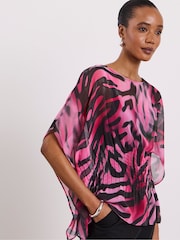 Joanna Hope Animal Pleated Seam Blouse - Image 3 of 4