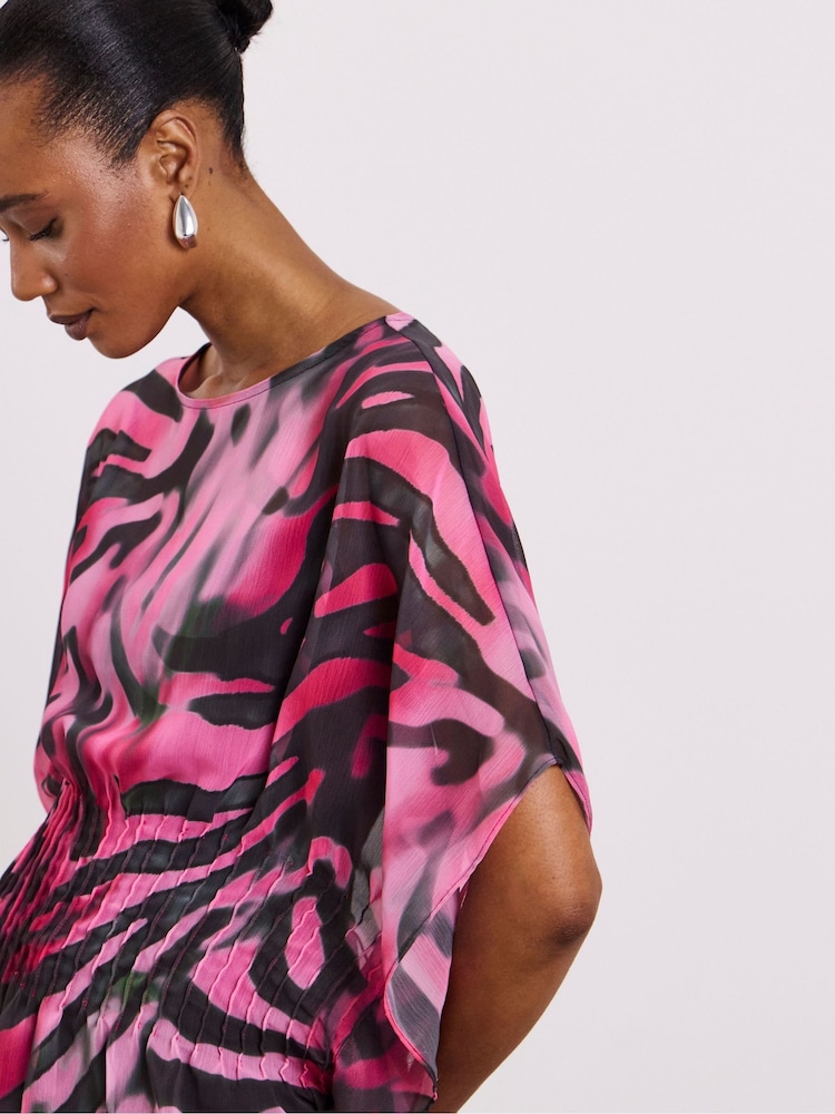 Joanna Hope Animal Pleated Seam Blouse - Image 4 of 4