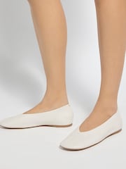 Dune London White Highcut Ballet Pumps - Image 1 of 6